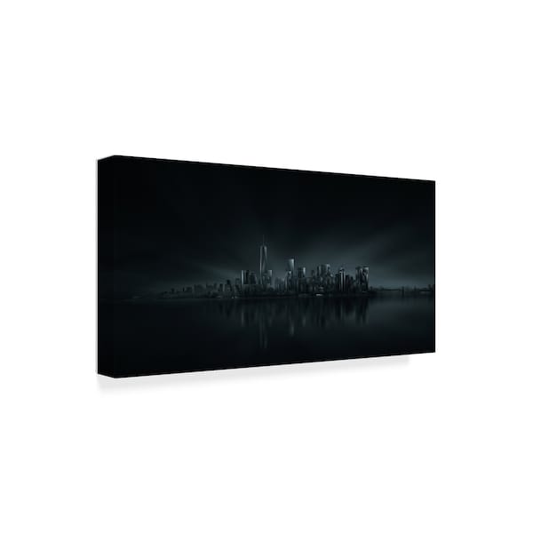 Miguel Angel Martin 'Dark New York Skyline' Canvas Art,24x47